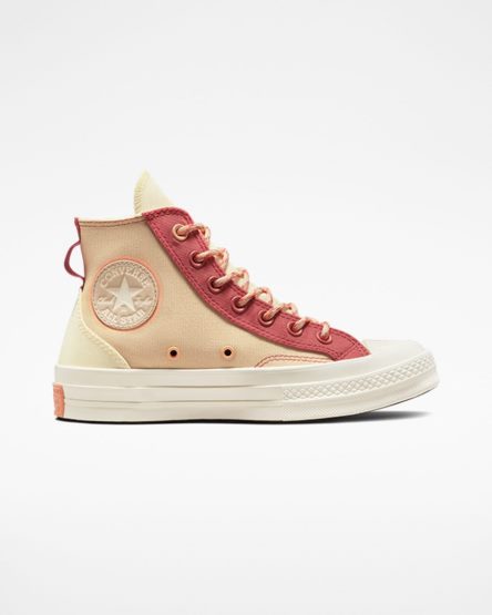 Tenis Converse Chuck 70 Colorblock Overlay Cano Alto Feminino Laranja | PT S07390P